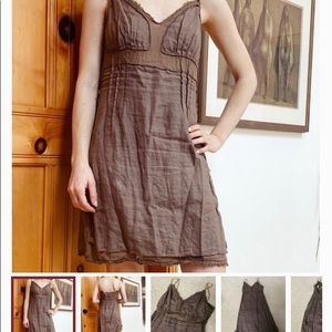 Miss Sixty Frayed Linen Dress Medium